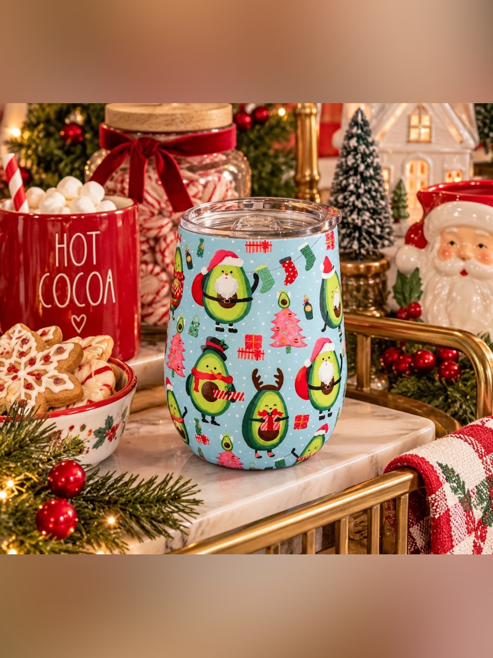 NEW Clementine Paper Christmas Avocado 12 oz Tumbler 2022 Rare